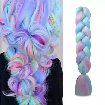 24-дюймовые синтетические длинные косички для наращивания волос Jumbo Hair Ombre Multi-Round Color Mixing Crochet Hair для женщин 24inches&1Pcs/Lot