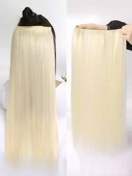 24-дюймовые синтетические светло-золотистые накладные волосы