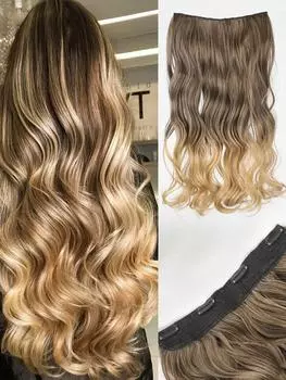 24-дюймовые синтетические волнистые волосы на клипсах для наращивания волос, 4 зажима, термостойкие волокна для ежедневного использования женщинами 24inch