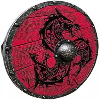 24-дюймовый деревянный щит викинга, ручной работы готовый к бою щит декоративный многоцветный стандартный средневековый деревянный щит деревянный боевой щит викингов как