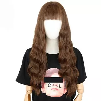 24-дюймовый длинный коричневый парик с волнистым париком Liu Haihai, парик из синтетического волокна, женский длинный парик, натуральный парик, парик для косплея/ежедневного/вечечерние 2-30