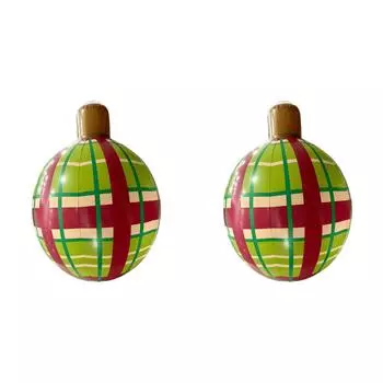 24-дюймовый надувной рождественский шар, большой уличный украшенный шар (Красный и зеленый)