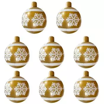 24-дюймовый надувной рождественский шар, большой уличный украшенный шар (Золотая снежинка)