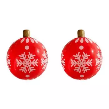 24-дюймовый надувной рождественский шар, большой уличный украшенный шар (Красная Снежинка)