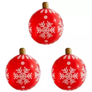 - 24-дюймовый надувной рождественский шар, большой уличный декорированный шар (Красная Снежинка)