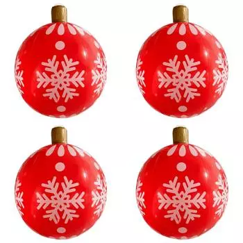 24-дюймовый надувной рождественский шар, большой уличный украшенный шар (Красная Снежинка)