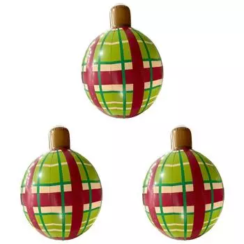 24-дюймовый надувной рождественский шар, большой уличный украшенный шар (Красный и зеленый)