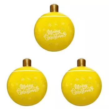 24-дюймовый ПВХ надувной рождественский шар большой уличный украшенный шар (желтый)
