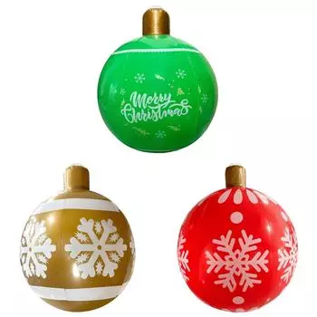 24-дюймовый ПВХ надувной рождественский шар большой уличный украшенный шар (зеленый)