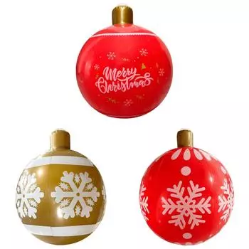 24-дюймовый ПВХ надувной рождественский шар большой уличный украшенный шар (красный)