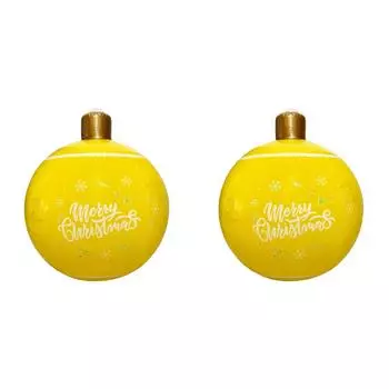 24-дюймовый ПВХ надувной рождественский шар большой уличный украшенный шар (желтый)