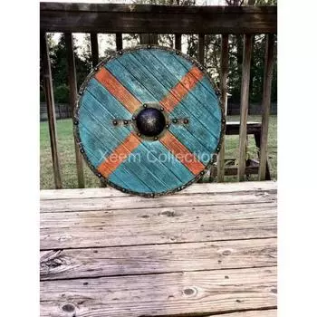 24-дюймовый средневековый щит, деревянная готовая к бою броня, винтажный щит викингов, LARP, косплей