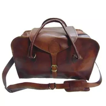 24-дюймовый винтажный чемодан ручной работы из натуральной козьей кожи для ручной клади 24 (L) x 12 (W) x 9 (D) коричневый