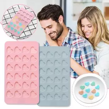 24 формы для торта в форме сердца, силиконовая форма для выпечки, в форме сердца синий