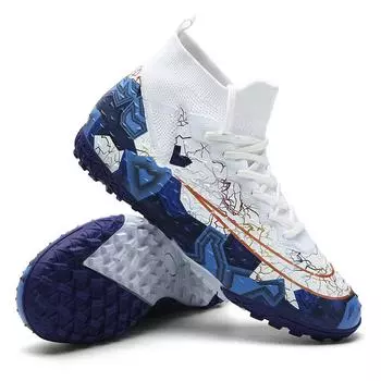 24 футбольные бутсы длинные сломанные ногти высокие большие размеры удобные дышащие искусственная трава мягкие амортизирующие модные мужские и женские 33