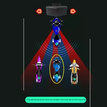 24 ГГц миллиметровая система обнаружения слепых зон мотоцикла волновой радар 15 м мотоцикл BSD аксессуары для электроники мотоцикла чёрный