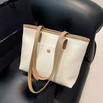 24 года модных тенденций, универсальная мягкая текстура, большая вместимость, студенческая сумка через плечо для поездок на работу коричневый