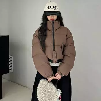 24 года назад новая маленькая утолщенная пуховая куртка женская 90 белый утиный пух двойная молния короткая талия и тонкая куртка average size 90-75kg белый