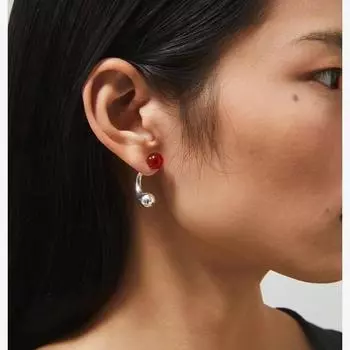 24 года новых серег-гвоздиков из двухцветного красного агата, женские серьги-капли из серого агата, высококачественные нишевые серьги, универсальный темперамент