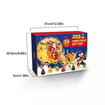 24 Grid Christmas Rubber Duck Advent Calendar Box Surprise Ducky Bath Gift Toy
