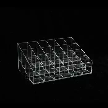 24 Grid Lipstick Stand Case Makeup Organizer Storage Box Clear Lipstick Display Stand Holder Cosmetic Jewelry Organizer Box белый