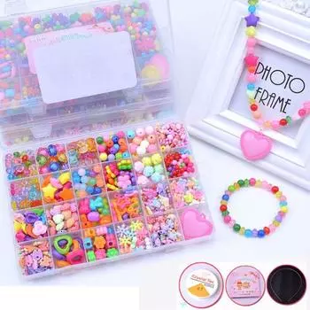 24 Grids DIY Handmade Beaded Kit Toy Acrylic Beads Toys for Children Girl Girl Gift style 2