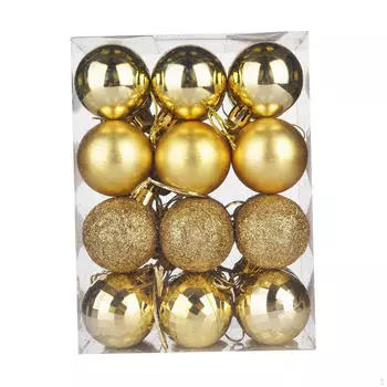 24 х украшения для рождественской елки с подвесной петлей, украшение своими руками для вечеринок золотистый