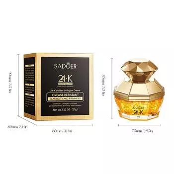 24·K Золотой Коллагеновый Крем Увлажняющий и Гидратирующий Водный Крем. 60g