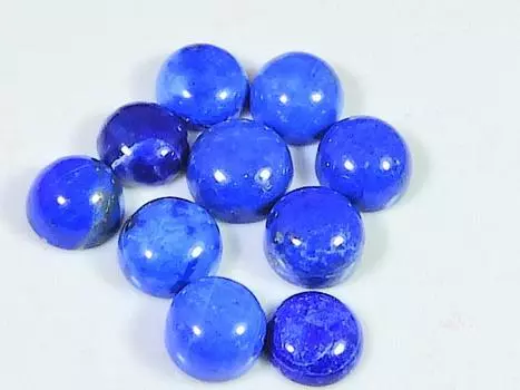 24 карата натуральный голубой лазурит круглый кабошон драгоценный камень россыпью 10 шт. лот 8X8 мм RQ-1865