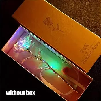 24-каратная красочная золотая роза, искусственные цветы, цветок радужной розы, лучшие подарки на День матери/День Благодарения/День Святого Валентина/День рождения девушки красный