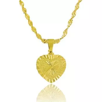 24-каратное золотое ожерелье с покрытием в форме сердца, золотое ожерелье, женский подарок на свадьбу, день рождения золотой