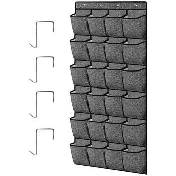 24 кармана для обуви, органайзер для подвесной полки для обуви, настенный держатель для обуви из ткани, вешалка для сумок, горячая распродажа серый