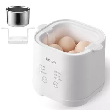 24 KAWU Вареные яйца Полностью автоматическая яйцеварка вмещает 4 паровых яйца, сваренных вкрутую, яйца, сваренные в горячем источнике, электрическая кухня, обед, идеально подходит для рождественских праздников белый
