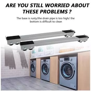 24-колесный держатель для сушилки, универсальная многофункциональная регулируемая подставка для стиральной машины, мобильный роликовый кронштейн, крепление для холодильника серебряный