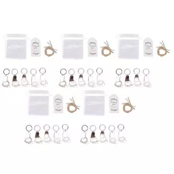 24 комплекта брелок-отпечаток детской ножки, сувениры для вечеринки с мешочками из органзы, бирки-веревки для детского душа