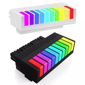 24-контактный адаптер питания «мама-папа», 90 градусов, 9 светодиодов для настольных ПК, материнских плат чёрный