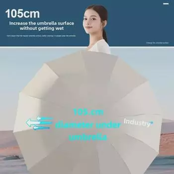 24-костный ветрозащитный УФ-защитный автоматический черный студенческий зонт