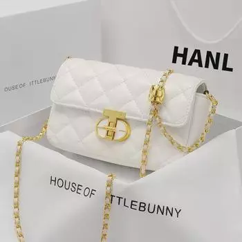 24 Летняя новая роскошная сумка-мессенджер из коровьей кожи с двойным электронным замком и цепочкой Diamond Large чёрный