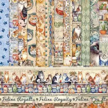24 листа 6 X6 Винтажная бумага для скрапбукинга с рисунком «Кошка» Упаковка бумаги для скрапбукинга с рисунком «Сделай сам» Фоновая бумага