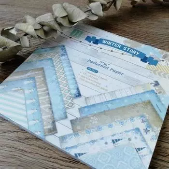 24 листа бумаги с узором «Зимняя история» для скрапбукинга, набор бумаги для скрапбукинга, бумага для рукоделия, подложка для фона, односторонняя печать 24sheets