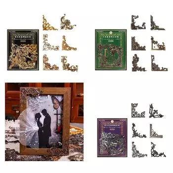 24 листа/упаковка Угловые наклейки серии Baroques Бумажные наклейки Наклейки для скрапбукинга Бумажные этикетки для скрапбукинга 2