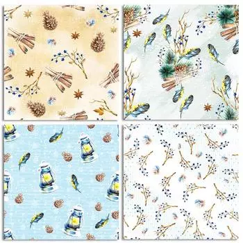 24 листа зимней истории, крафт-бумажные подушечки, вырубные штампы, художественный фон, оригами, скрапбукинг, изготовление карт