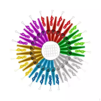 24 металлических музыкальных инструмента Kazoos с мембранами Kazoo Flute для укулеле