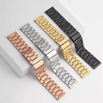 24-миллиметровый ремешок из нержавеющей стали для Apple Watch, Samsung и Huawei GT4 20mm серебряный