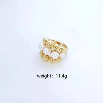 24 Мини-Жемчужное Кольцо Pop Star Love Круглое Жемчужное Регулируемое Кольцо