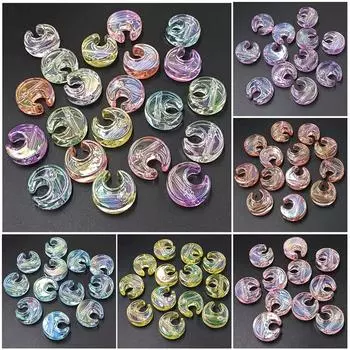 24 мм Звезда Луна Браслет Ожерелье Креативный 5 шт Материал DIY Ювелирные Изделия Аксессуары Ручной Работы Прозрачные Бусины УФ-покрытие белый