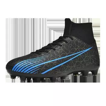 24 new long nail football shoes children s leather foot sports shoes men s boots foreign trade high top large size long broken nails 35
