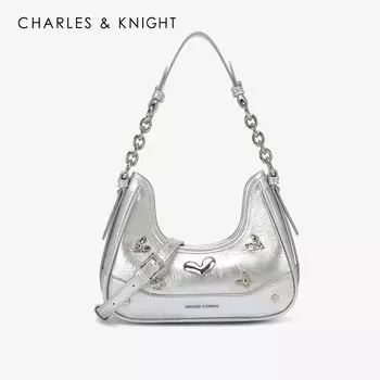 24 New Silver Special-Interest Design Lower Bag Shoulder Crossbody Month Silver