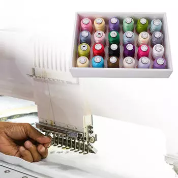 24 нитки разных цветов для вышивания, 550 ярдов для швейной машины Style A