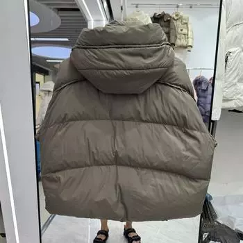 24 Новая короткая куртка с капюшоном, женская, карман на молнии, повседневная, теплая, маленькая куртка на белом утином пуху S
